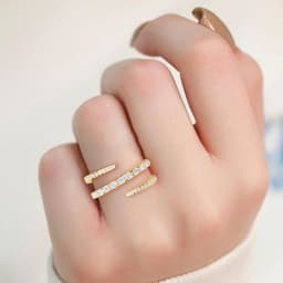 14K Yellow Gold Lab Grown Diamond Stackable Ring 0.90 ctw SJR57505-1.00CT