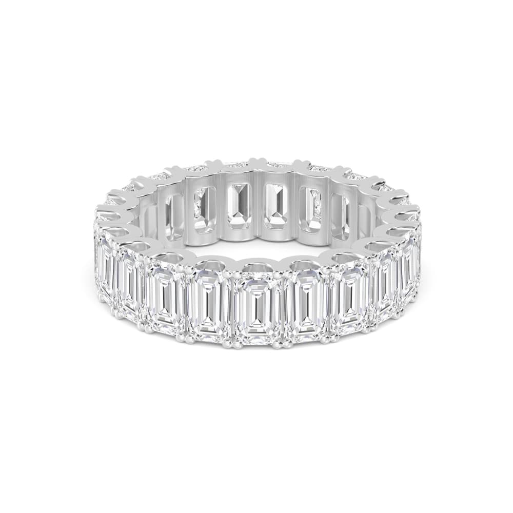 14K White Gold 6.30 ct. tw. Emerald Cut Lab Grown Diamond Eternity Band SJR59602