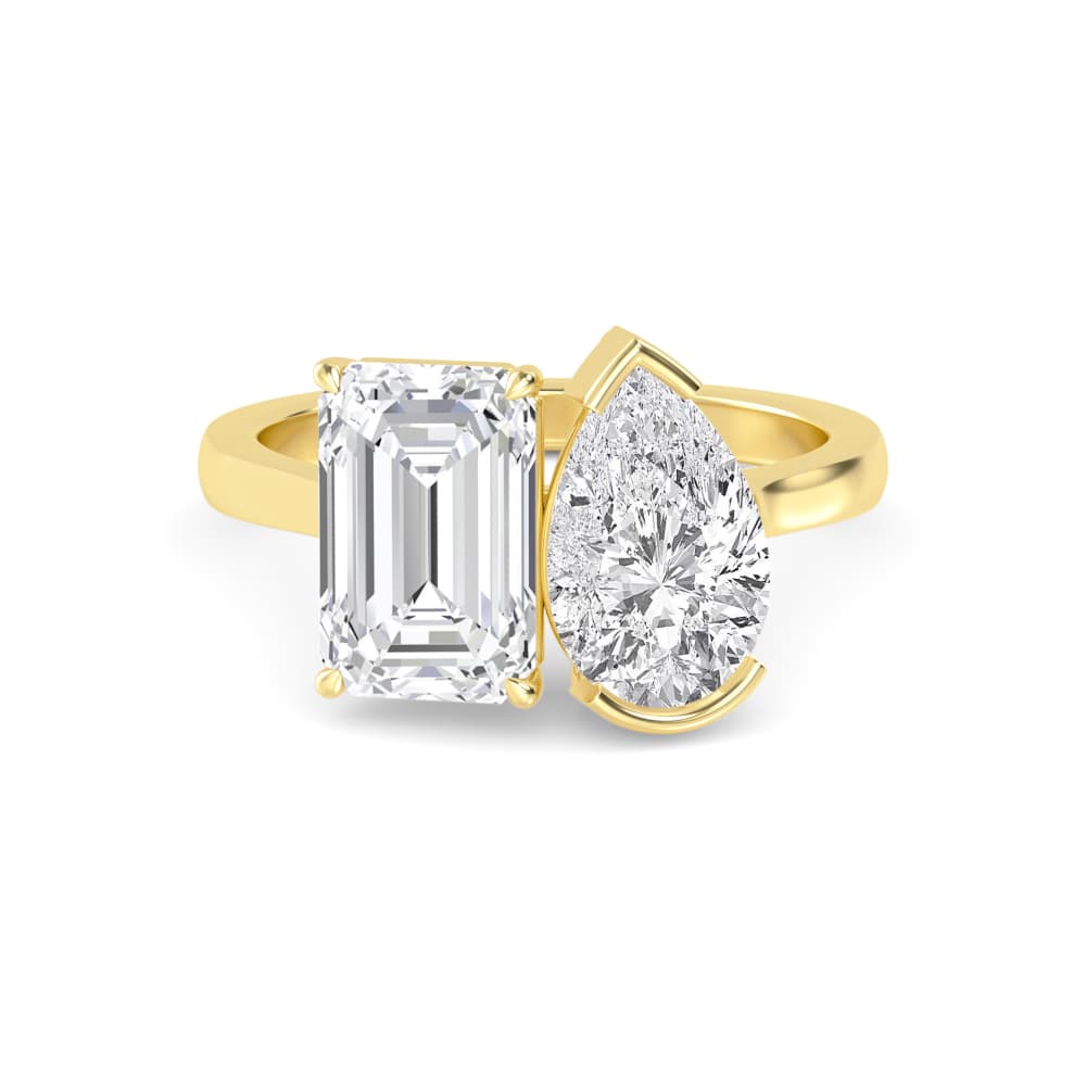 14K Yellow Gold Lab Grown Diamond Toi Et Moi Rings 5.25 ctw SJR60347EMPE-5.25CT