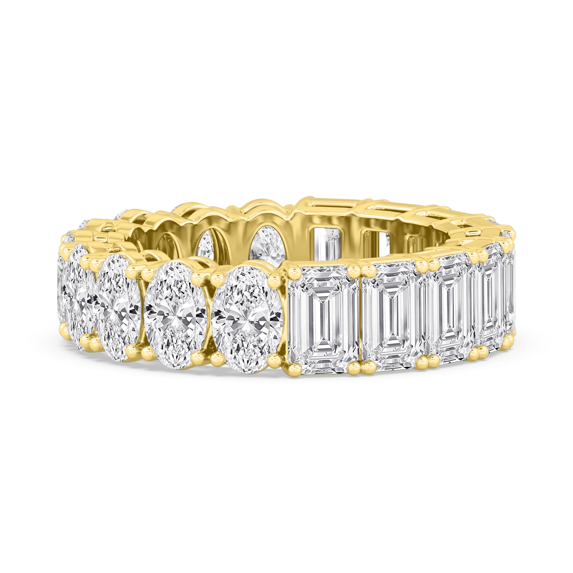 14K Yellow Gold Lab Grown Diamond WEDDING BANDS 7.65 ctw SJR60841EMOV-7.68CT