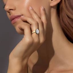 14K Yellow Gold Lab Grown Diamond Engagement  4.00 ctw SJR60968OV-4.00CT