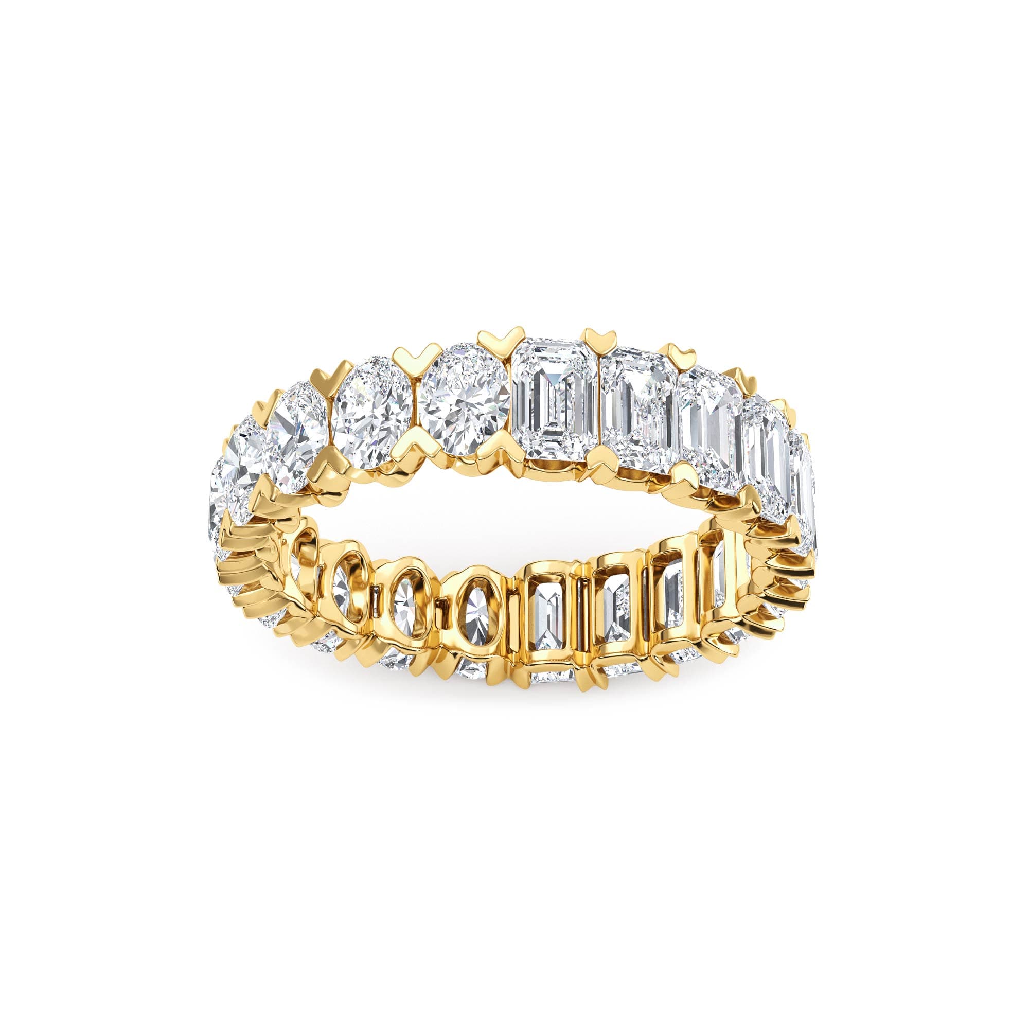 14K Yellow Gold Lab Grown Diamond Wedding Rings 3.79 ctw SJR61037-3.83CTB