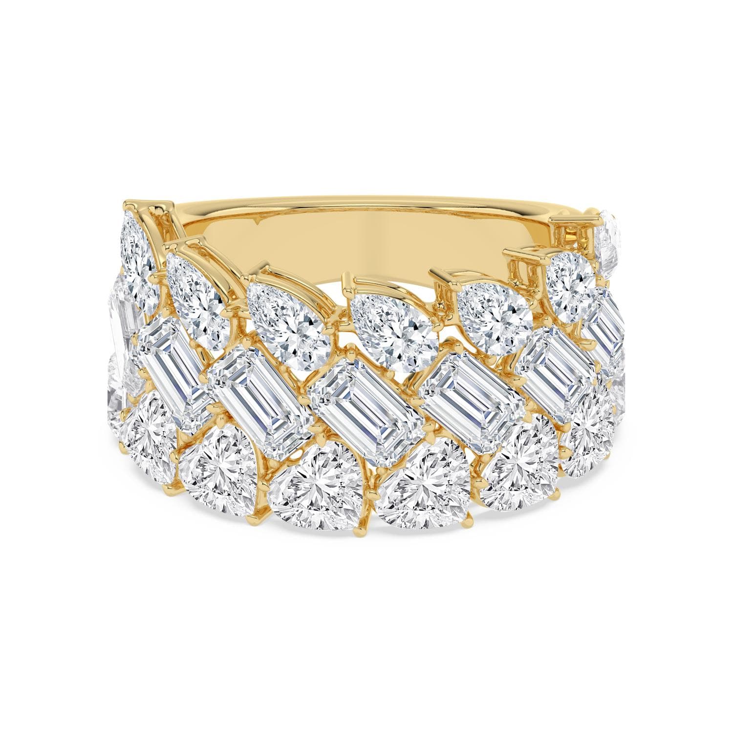 14K Yellow Gold Lab Grown Diamond RING 6.43 ctw SJR62446-6.20CT