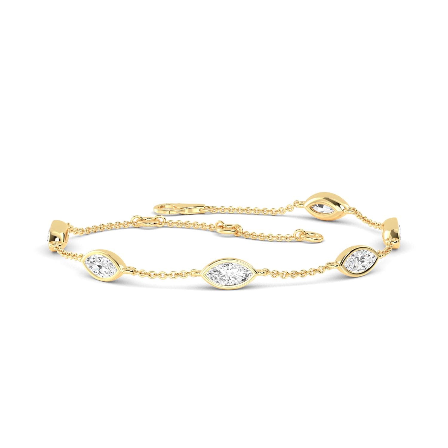 14K Yellow Gold Lab Grown Diamond BRACELET 0.95 ctw SJBR20087MQ-1.00CT