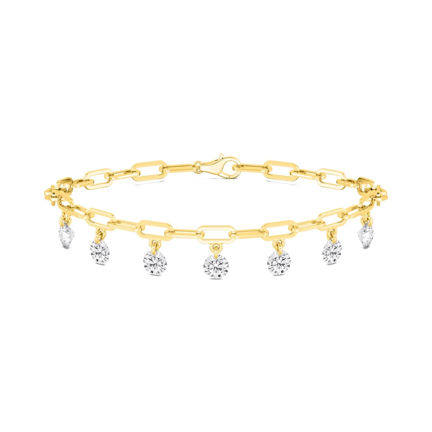 14K Yellow Gold Lab Grown Diamond BRACELET 2.98 ctw SJBR20370-2.83CT-7IN