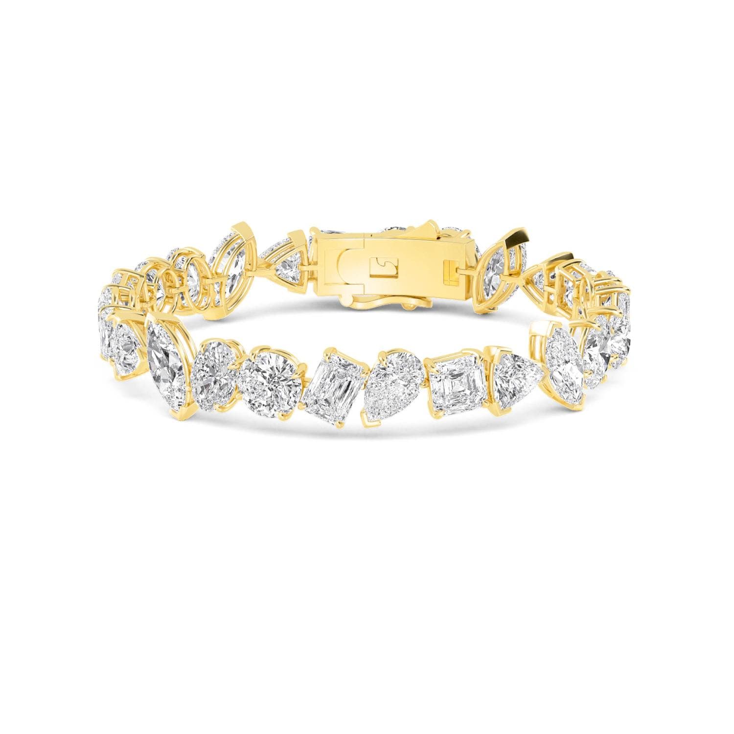 14K Yellow Gold Lab Grown Diamond BRACELET 30.20 ctw SJBR20388-29.00CT-7IN