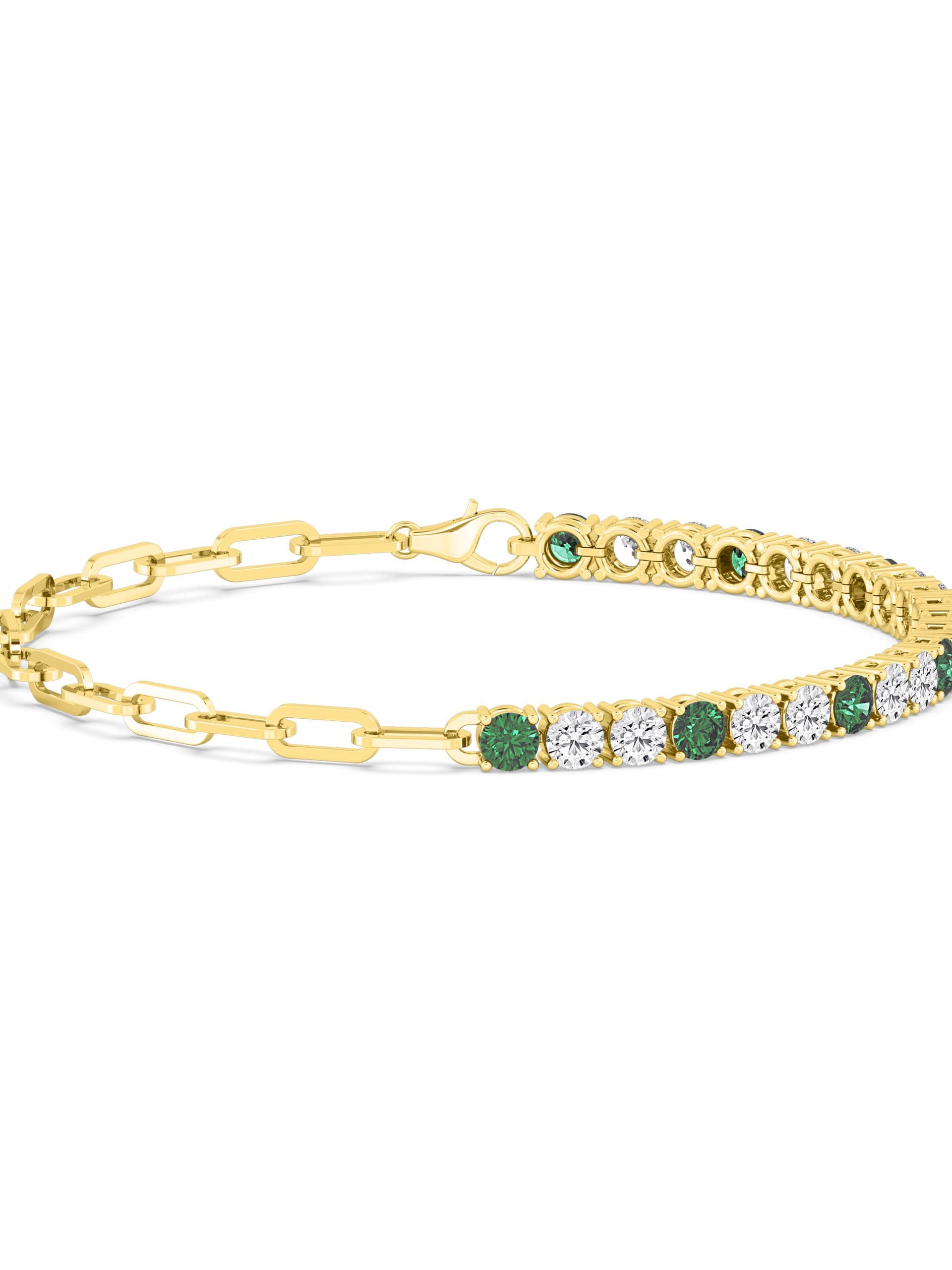 14K Yellow Gold Lab Grown Diamond Bracelet 4.43 ctw SJBR20463-4.63CT-7IN