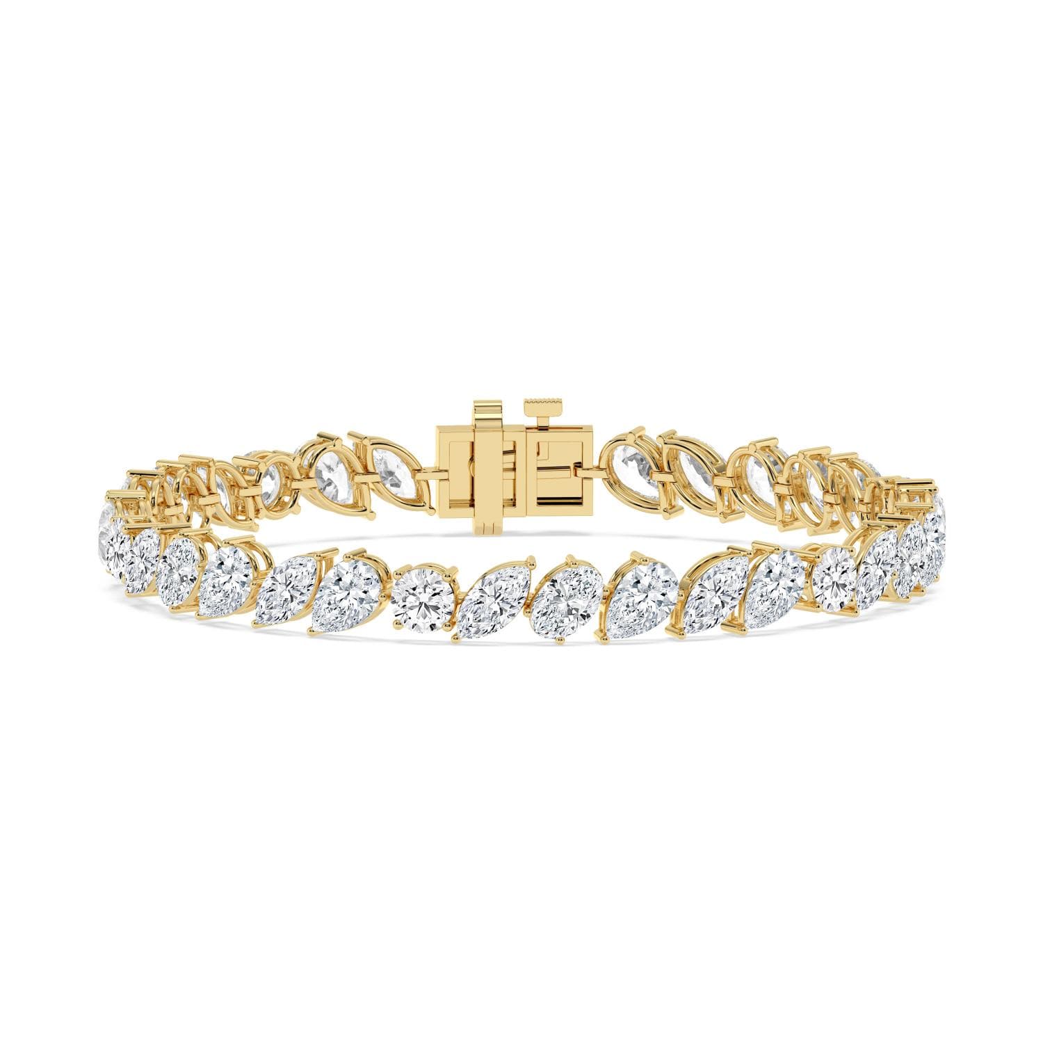 14K Yellow Gold Lab Grown Diamond BRACELET 12.95 ctw SJBR20605-13.10CT-7IN