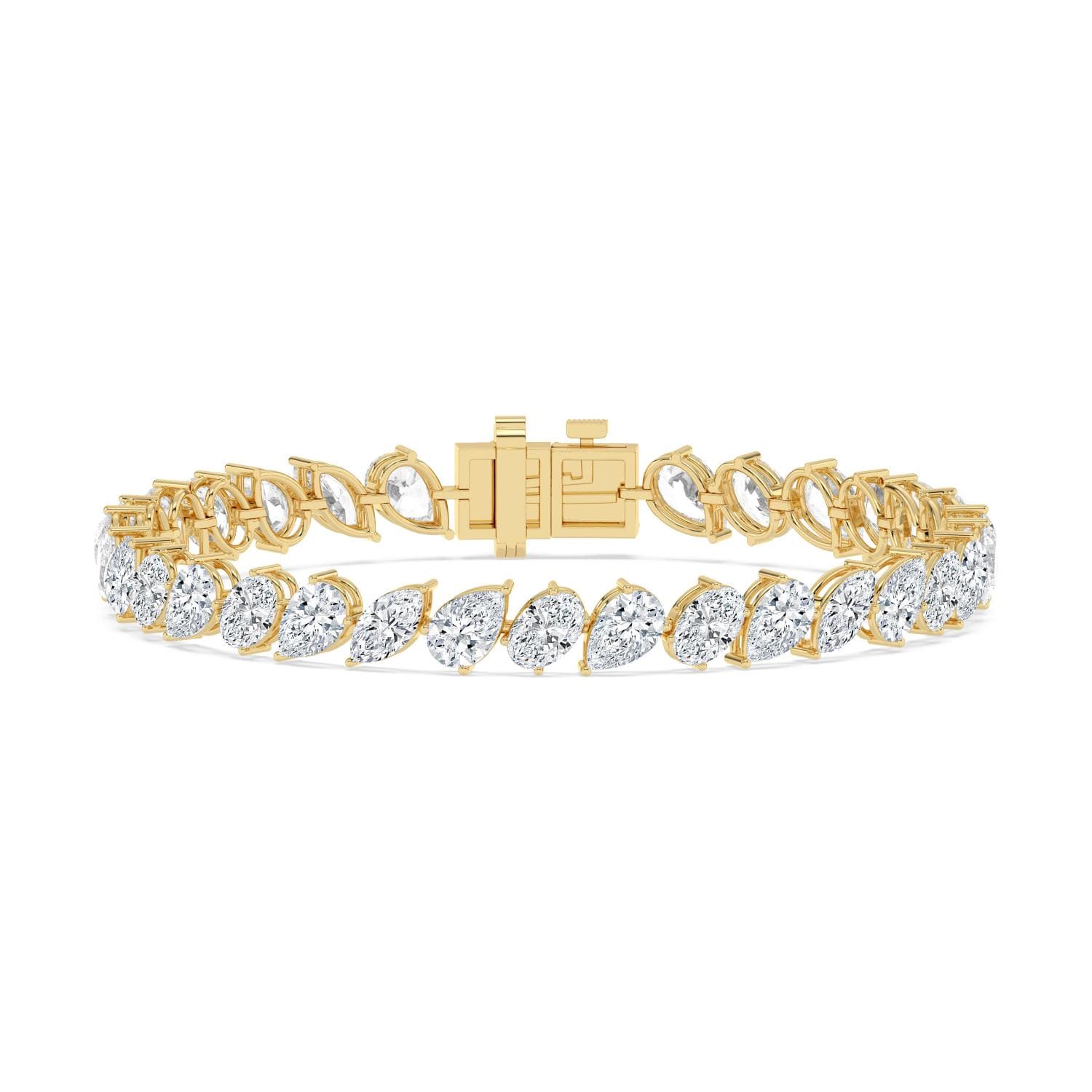 14K Yellow Gold Lab Grown Diamond BRACELET 13.78 ctw SJBR20607-13.63CT-7IN