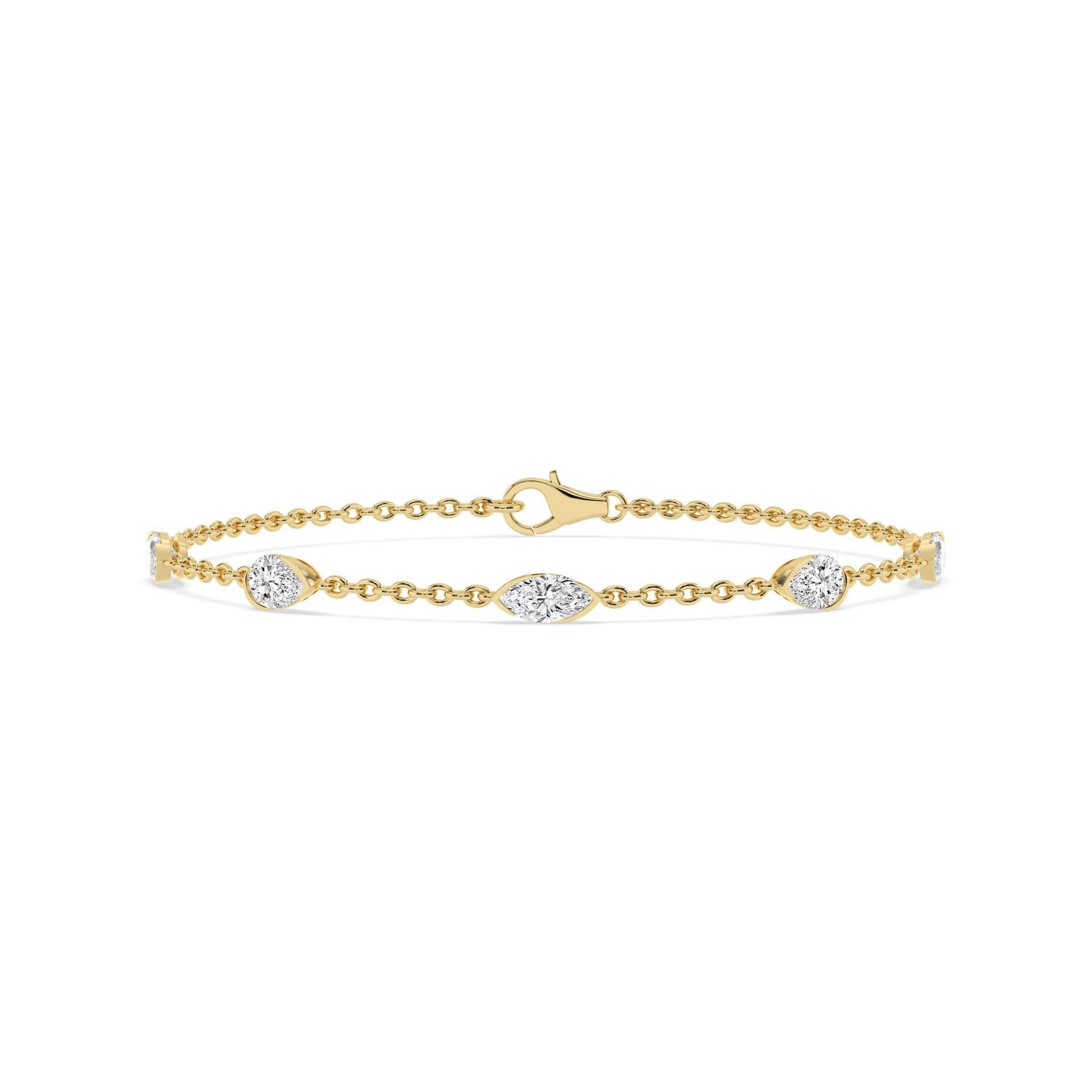 14K Yellow Gold Lab Grown Diamond BRACELET 1.81 ctw SJBR20649MQPE-1.83CT