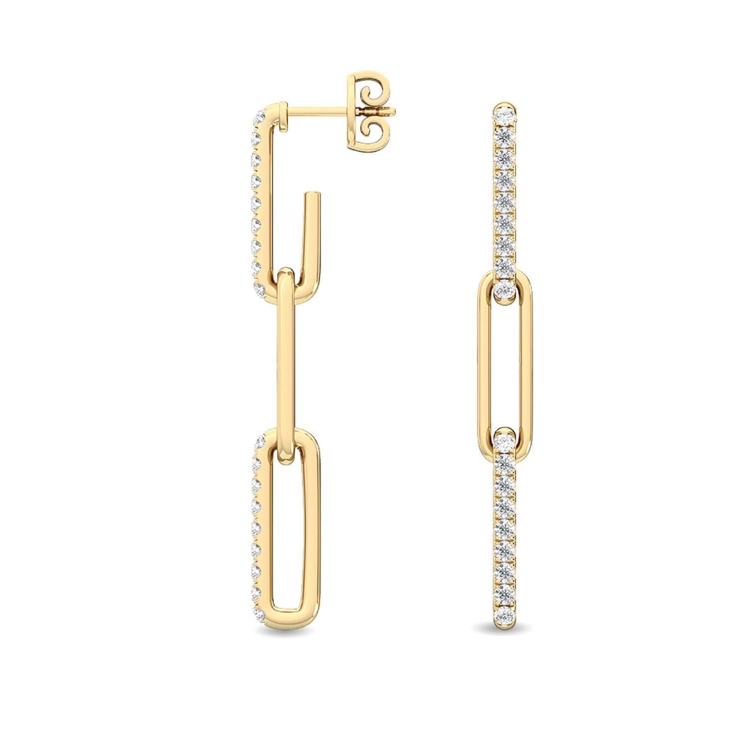 14K Yellow Gold Lab Grown Diamond EARRINGS 0.32 ctw SJE32044-0.33CT