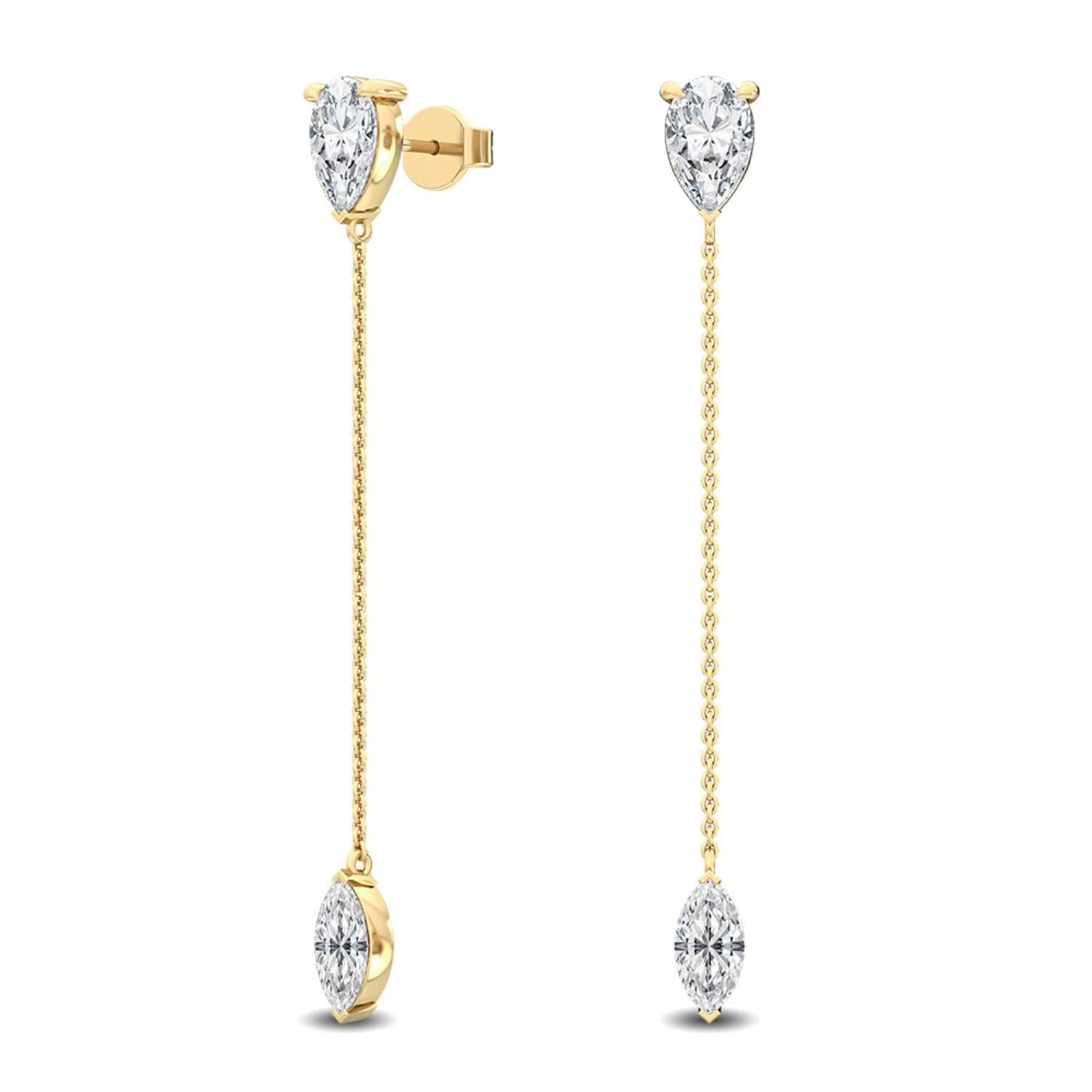 14K Yellow Gold Lab Grown Diamond EARRINGS 2.40 ctw SJE32115-2.00CT
