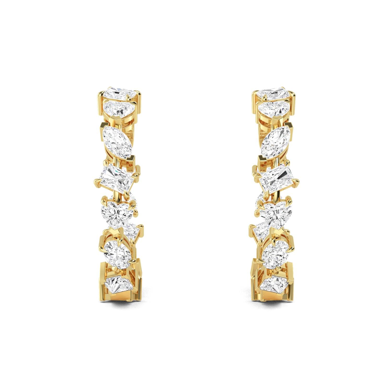 14K Yellow Gold Lab Grown Diamond EARRINGS 6.36 ctw SJE32204MS-6.50CT