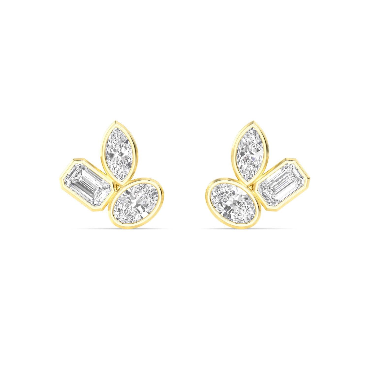 14K Yellow Gold Lab Grown Diamond EARRINGS 2.06 ctw SJE33276MS-2.00CT