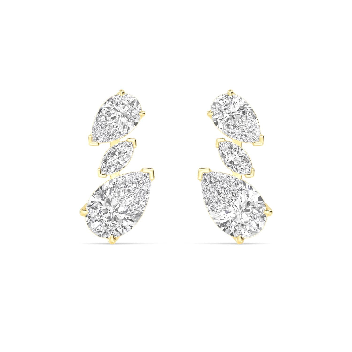 14K Yellow Gold Lab Grown Diamond EARRINGS 5.34 ctw SJE33330-5.25CT