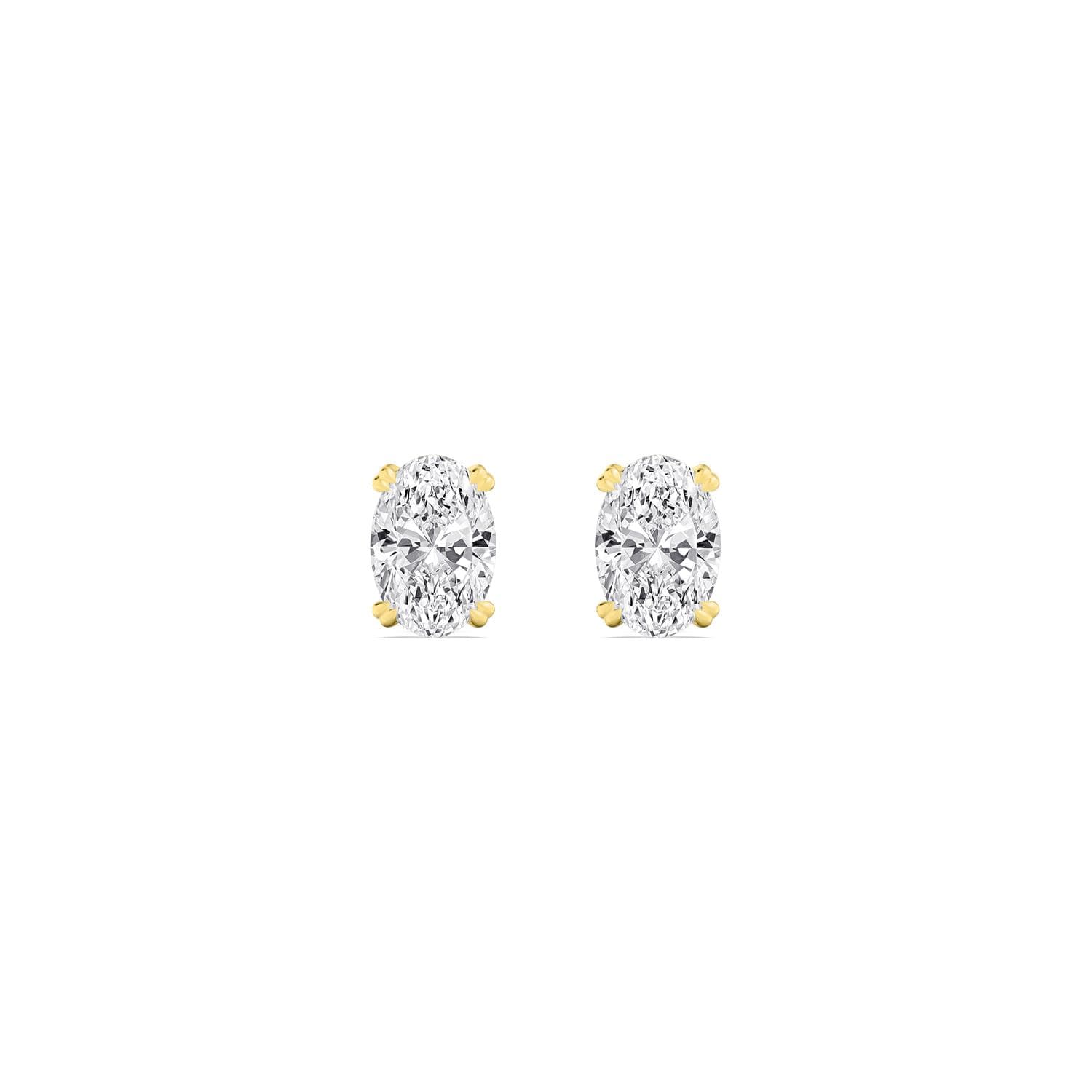 14K Yellow Gold Lab Grown Diamond EARRINGS 4.00 ctw SJE33379OV-4.00CT