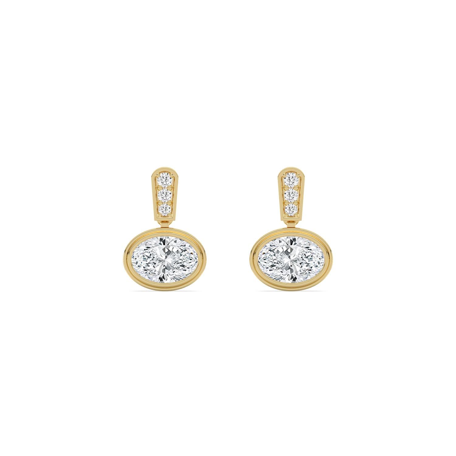 14K Yellow Gold Lab Grown Diamond EARRINGS 2.31 ctw SJE33765OV-2.00CT