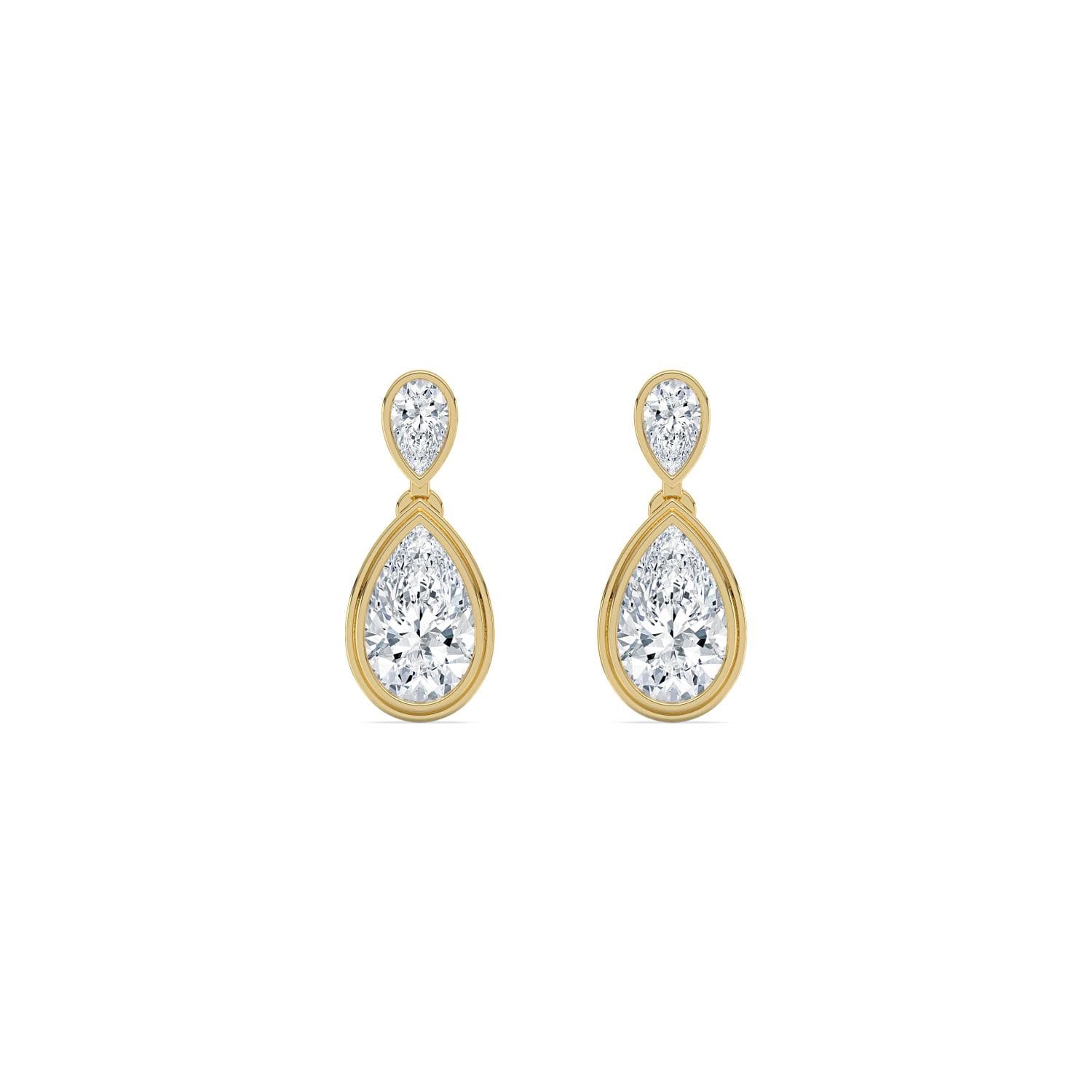 14K Yellow Gold Lab Grown Diamond EARRINGS 2.34 ctw SJE33768PE-2.00CT