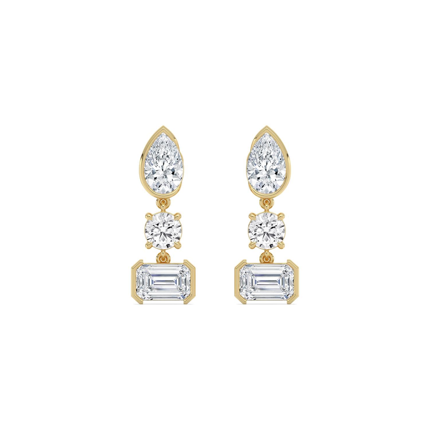 14K Yellow Gold Lab Grown Diamond EARRINGS 4.13 ctw SJE33776-4.10CT