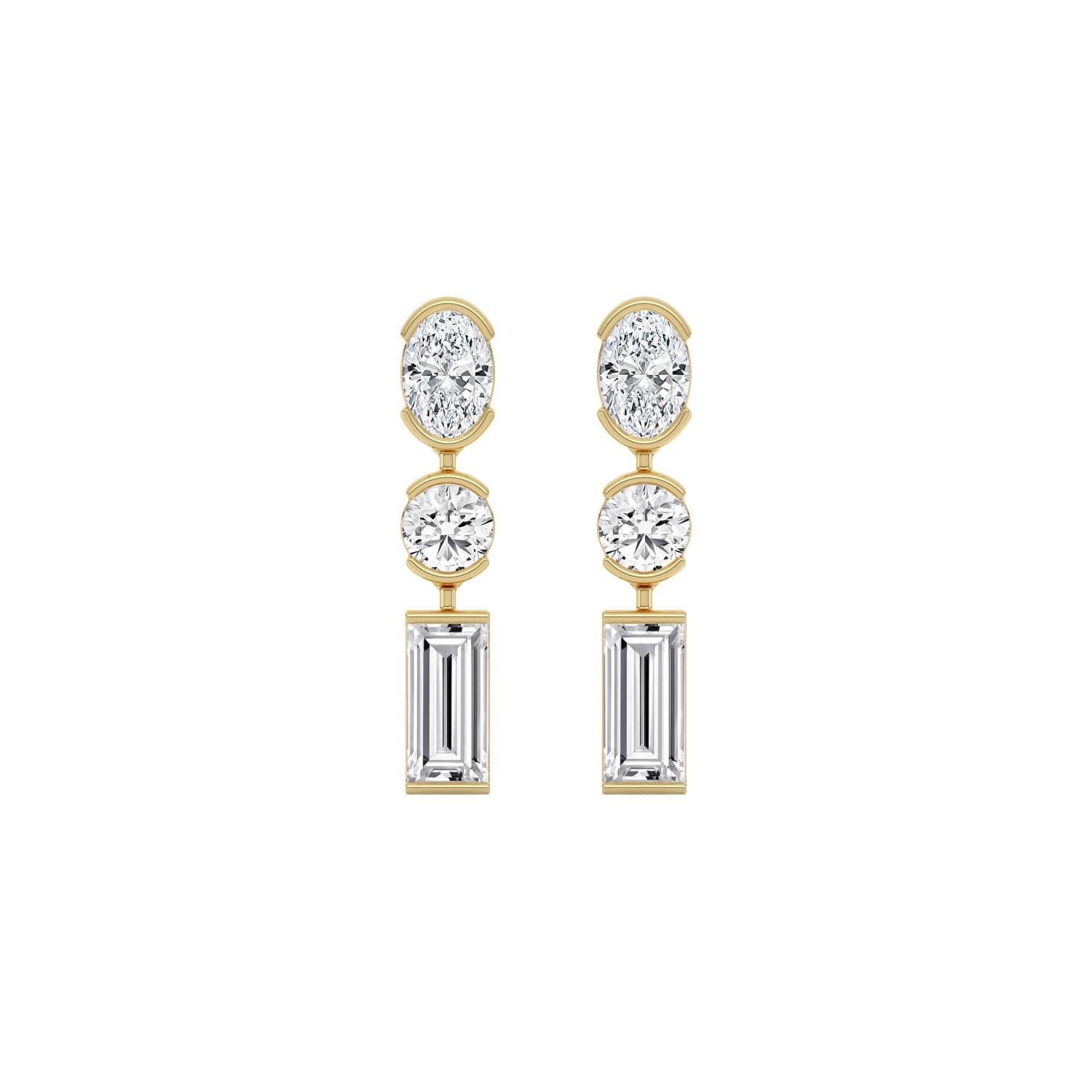 14K Yellow Gold Lab Grown Diamond EARRINGS 3.51 ctw SJE33780-3.50CT