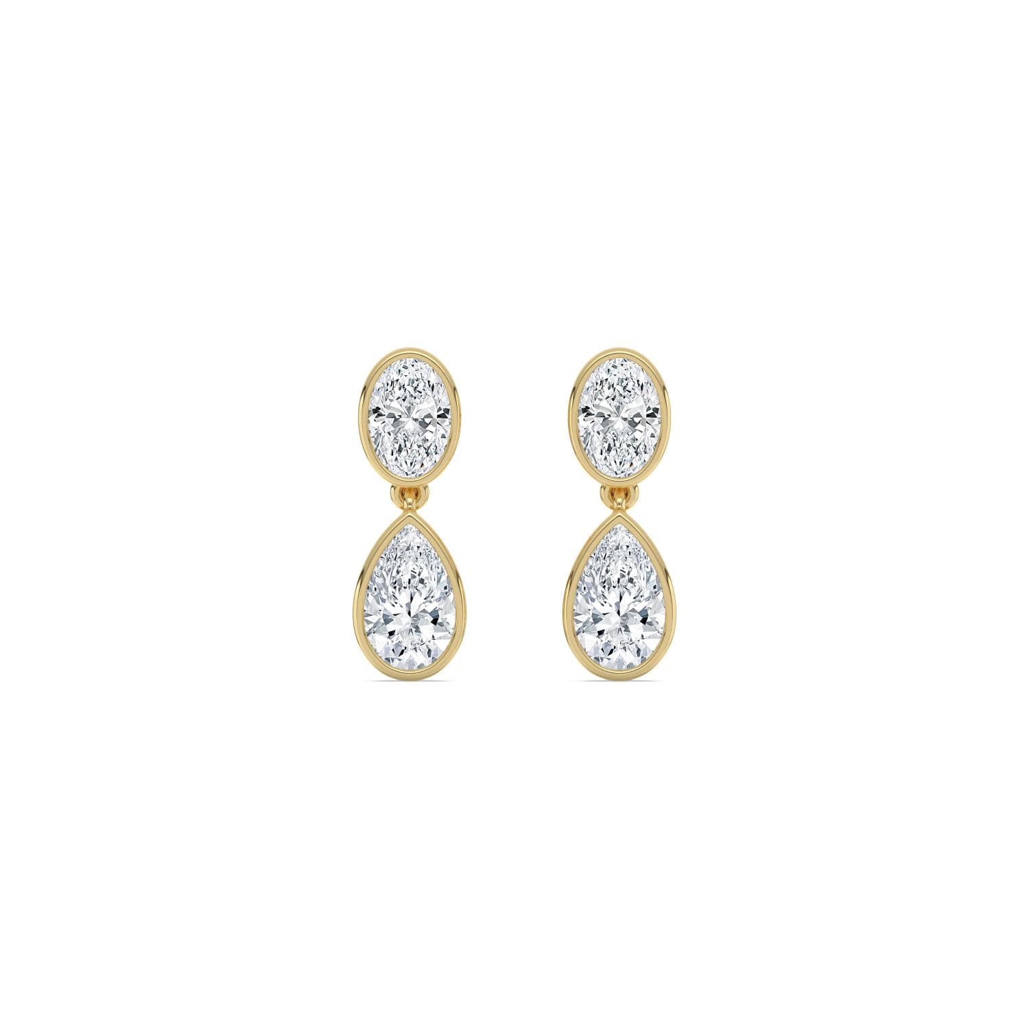 14K Yellow Gold Lab Grown Diamond EARRINGS 2.49 ctw SJE33875OVPE-2.50CT