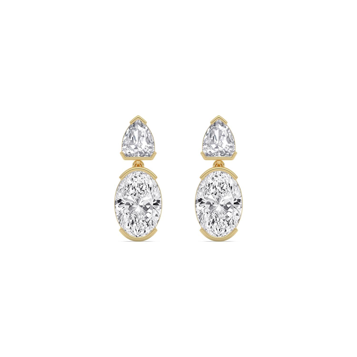 14K Yellow Gold Lab Grown Diamond EARRINGS 5.23 ctw SJE33886SHOV-5.20CT
