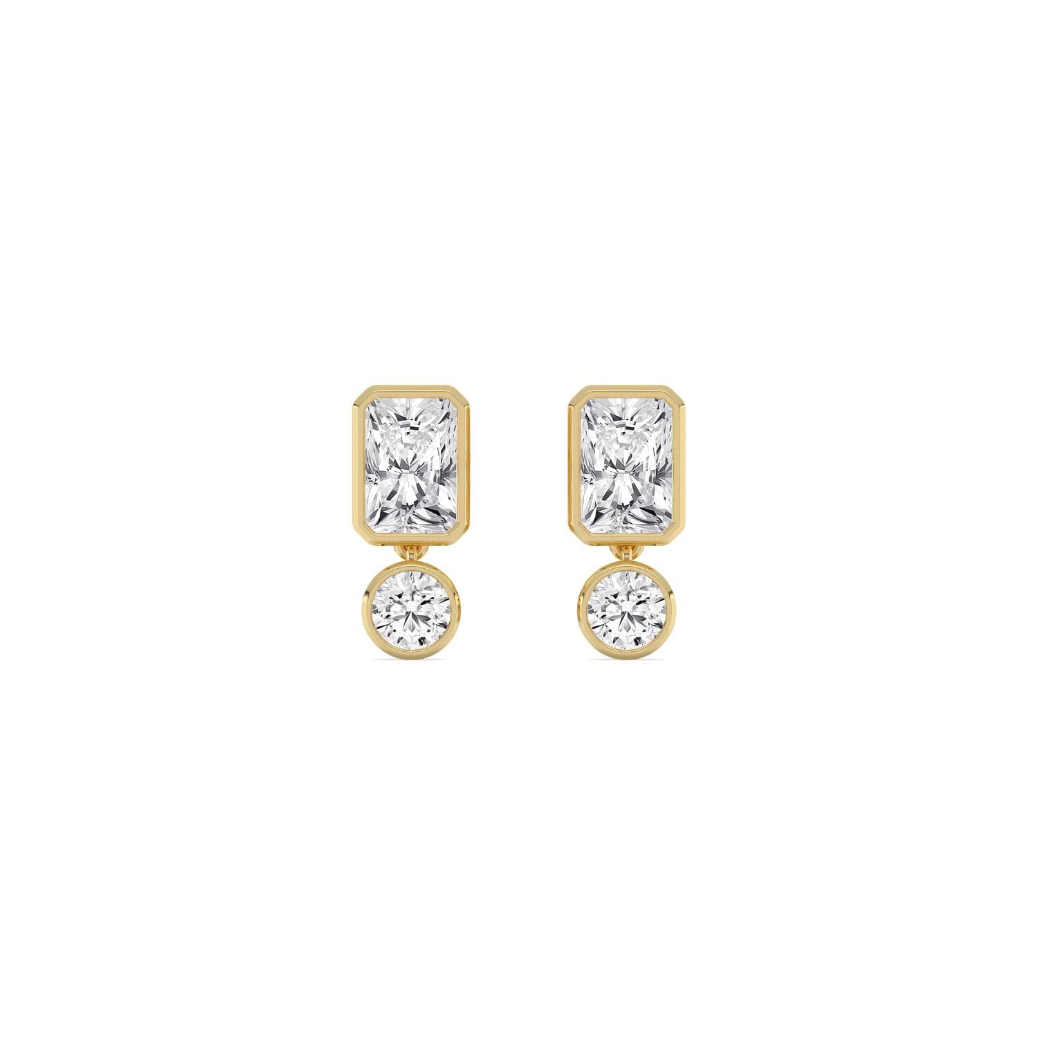 14K Yellow Gold Lab Grown Diamond EARRINGS 2.60 ctw SJE33958RDT-2.00CT