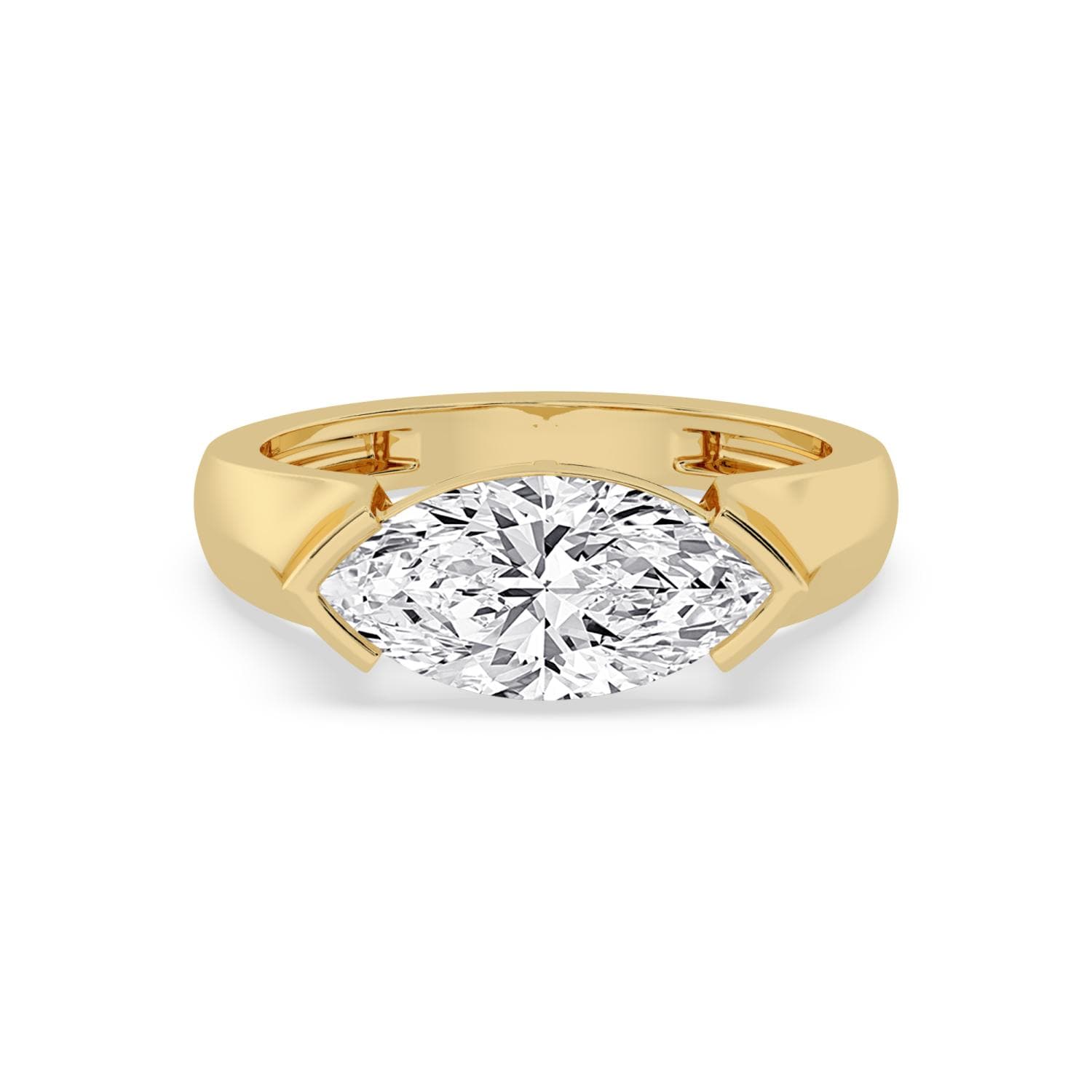 14K Yellow Gold Lab Grown Diamond ENGAGEMENT RINGS 2.50 ctw SJER00026MQ-2.25CT
