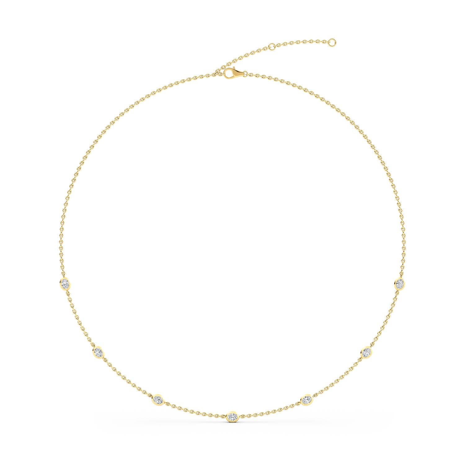 14K Yellow Gold Lab Grown Diamond NECKLACE 1.12 ctw SJN08220OV-1.00CT
