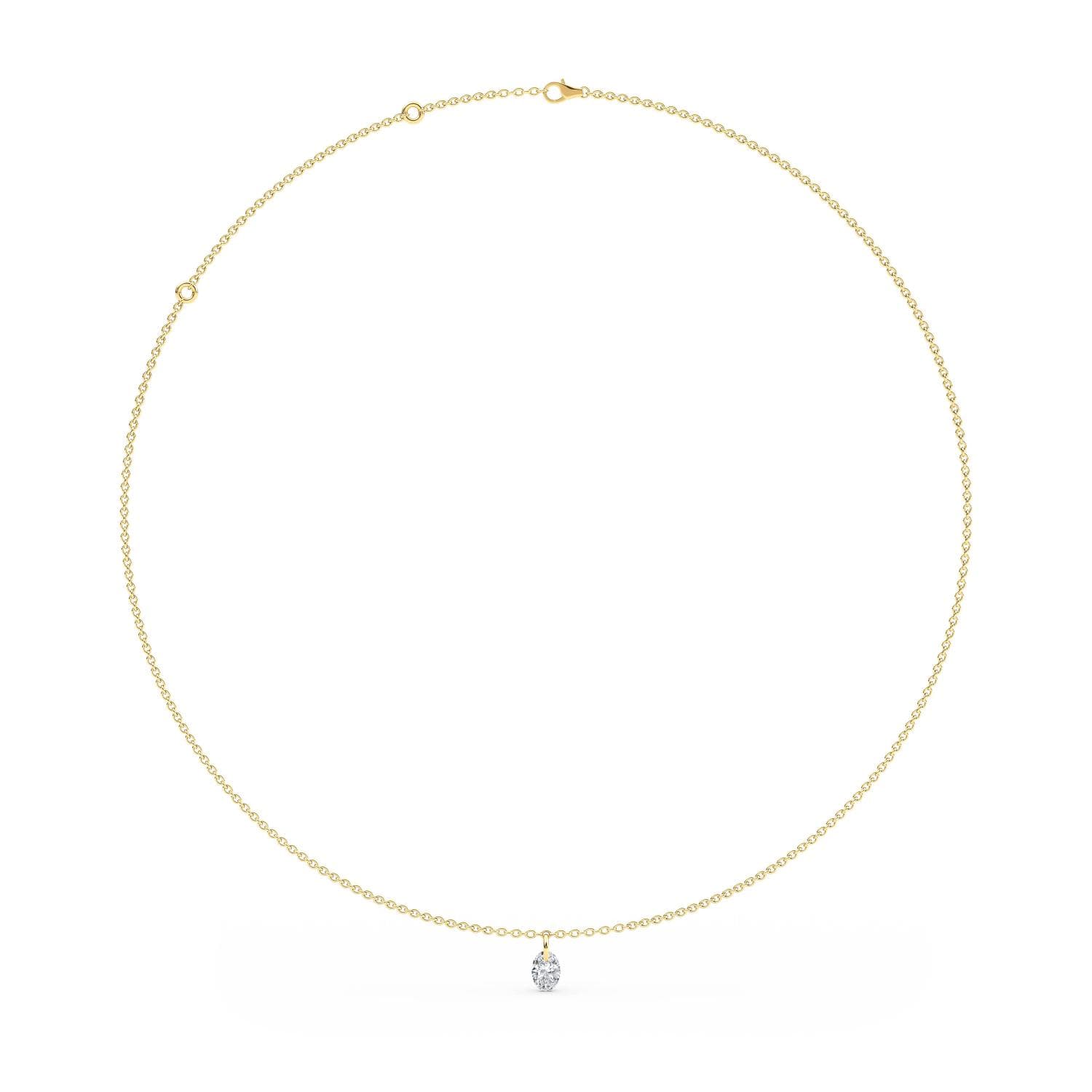 14K Yellow Gold Lab Grown Diamond NECKLACE 0.72 ctw SJN08223OV-0.75CT-18IN
