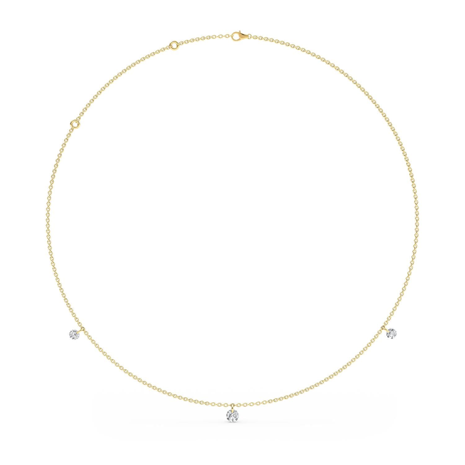 14K Yellow Gold Lab Grown Diamond NECKLACE 1.07 ctw SJN08226-1.10CT-18IN