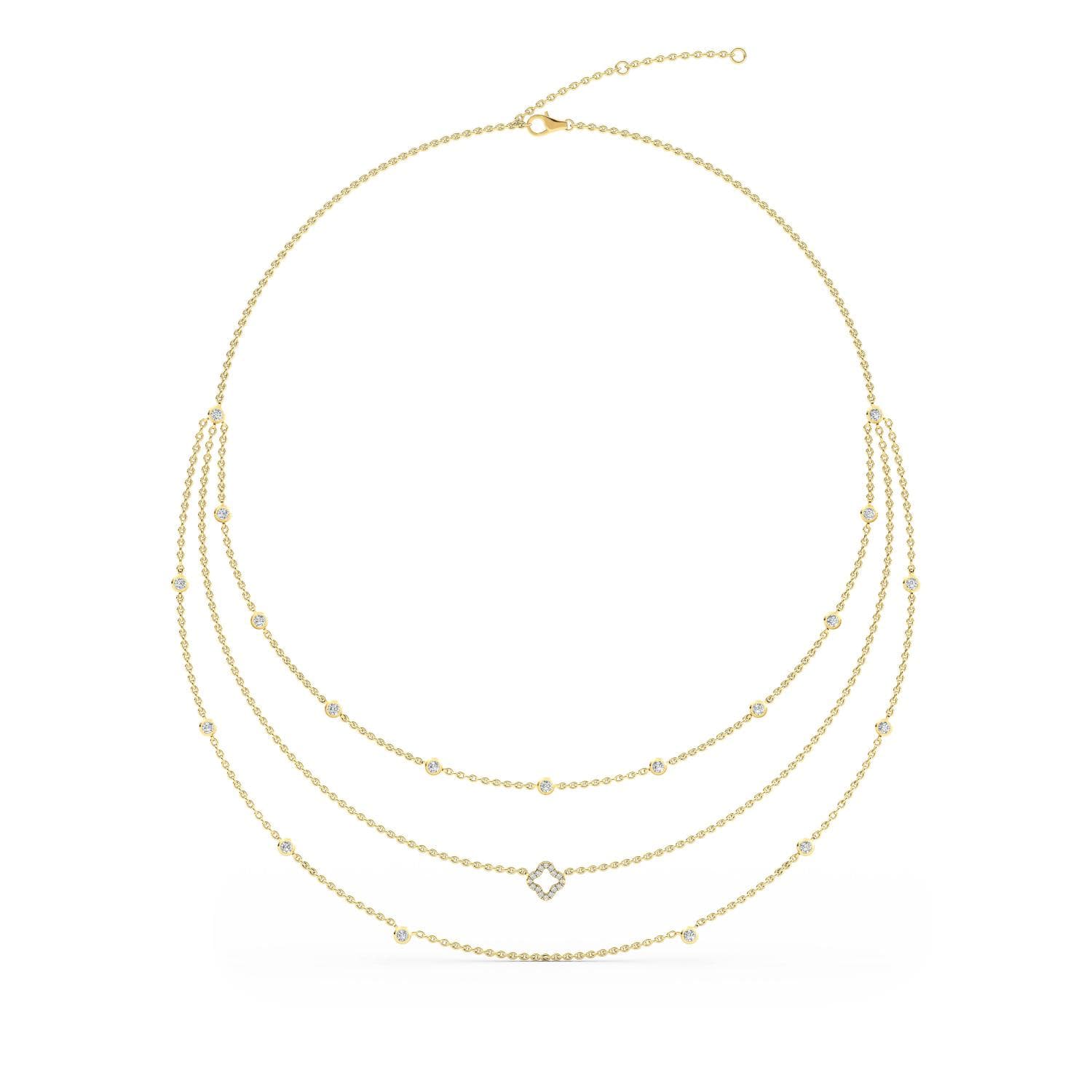 14K Yellow Gold Lab Grown Diamond NECKLACE 1.33 ctw SJN08245-1.38CT-18IN