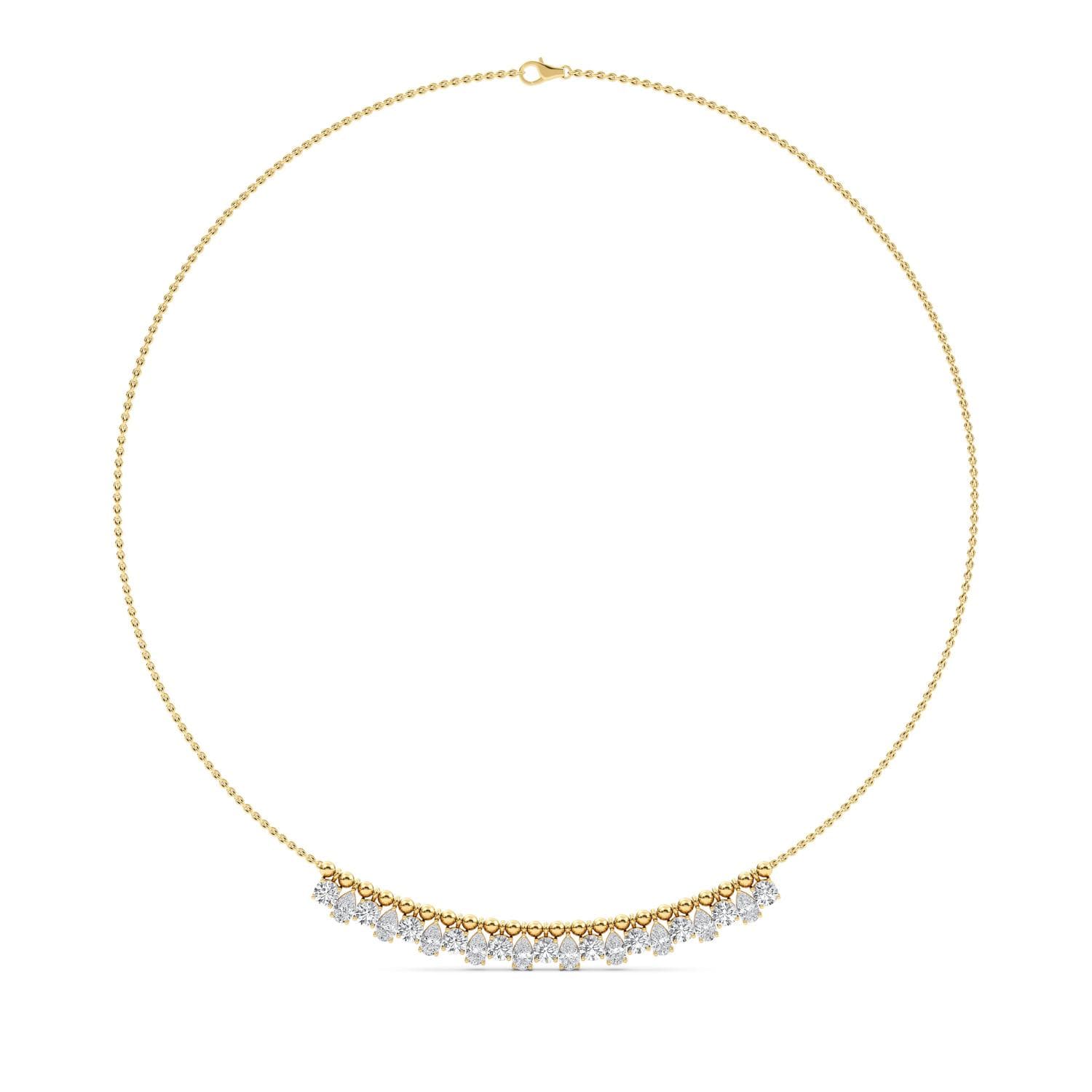 14K Yellow Gold Lab Grown Diamond NECKLACE 4.05 ctw SJN08319-4.00CT