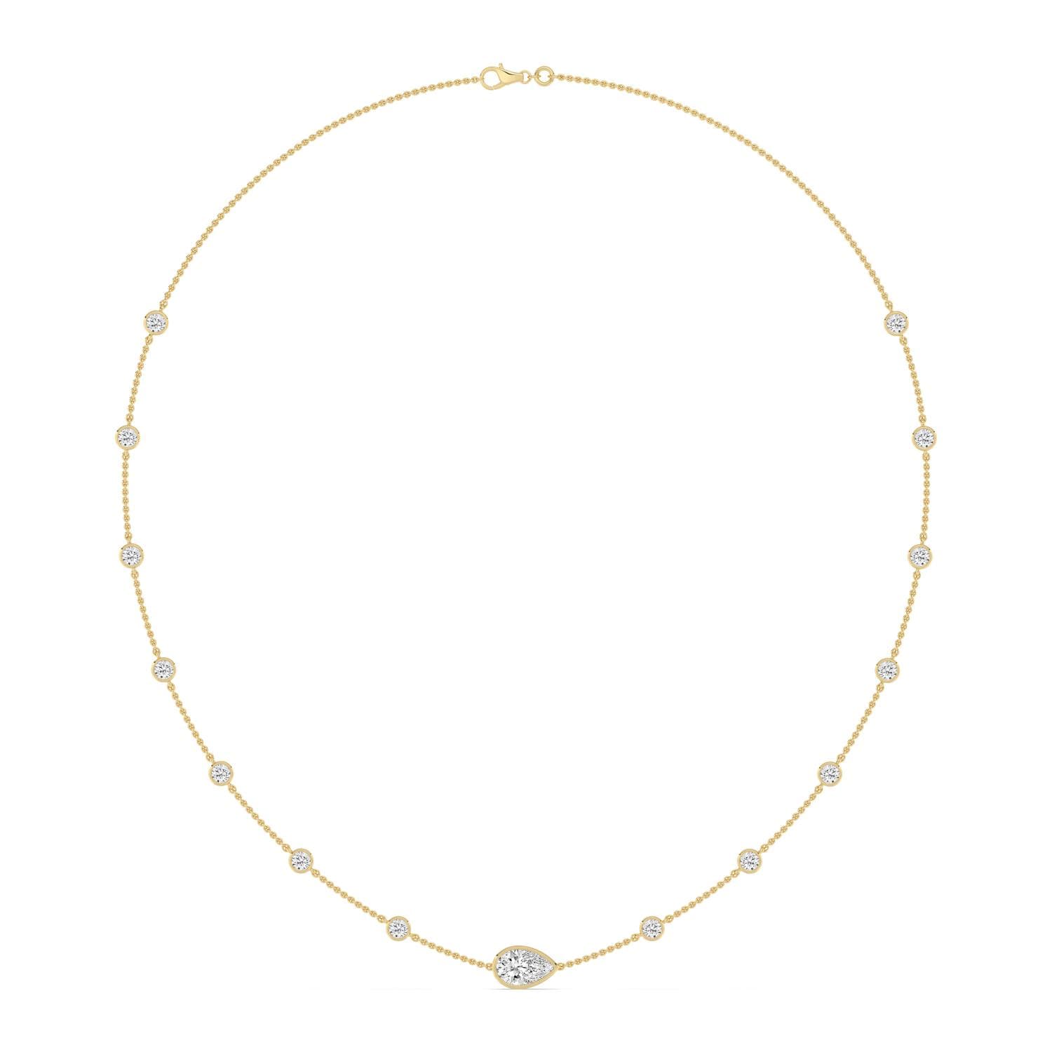 14K Yellow Gold Lab Grown Diamond NECKLACE 2.53 ctw SJN08571PE-1.00CT-16IN
