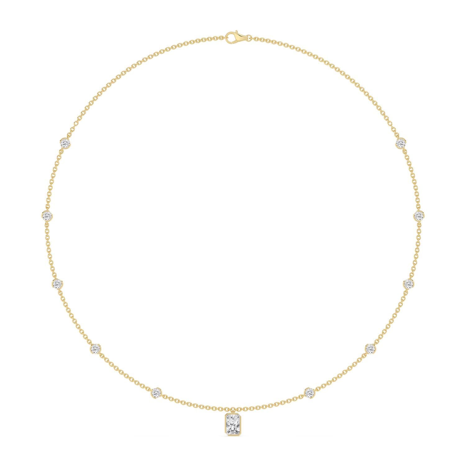 14K Yellow Gold Lab Grown Diamond NECKLACE 2.50 ctw SJN08573RDT-1.00CT-16IN