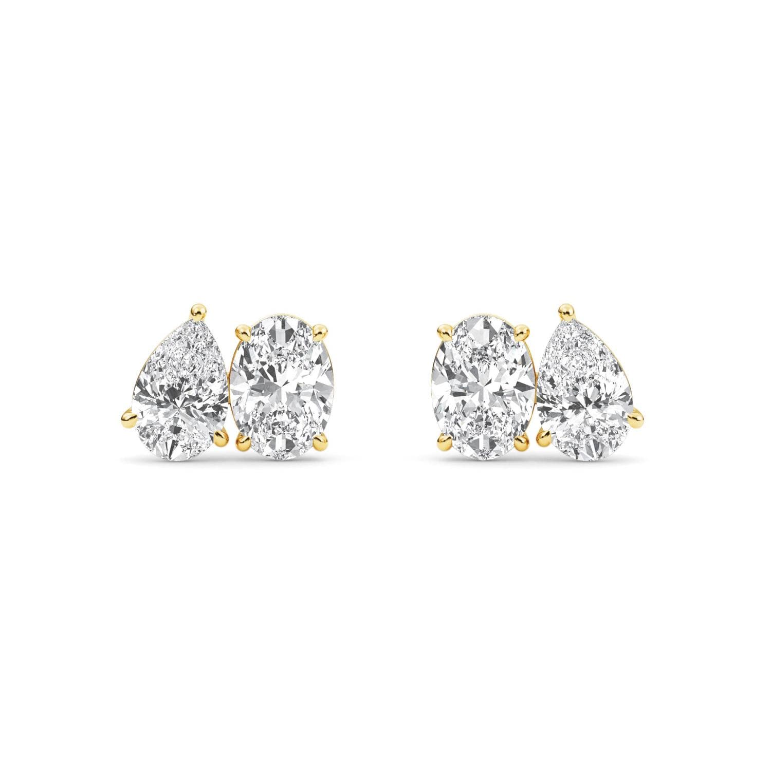 14K Yellow Gold Lab Grown Diamond EARRINGS 2.54 ctw SJPSE210108PEOV-2.50CT