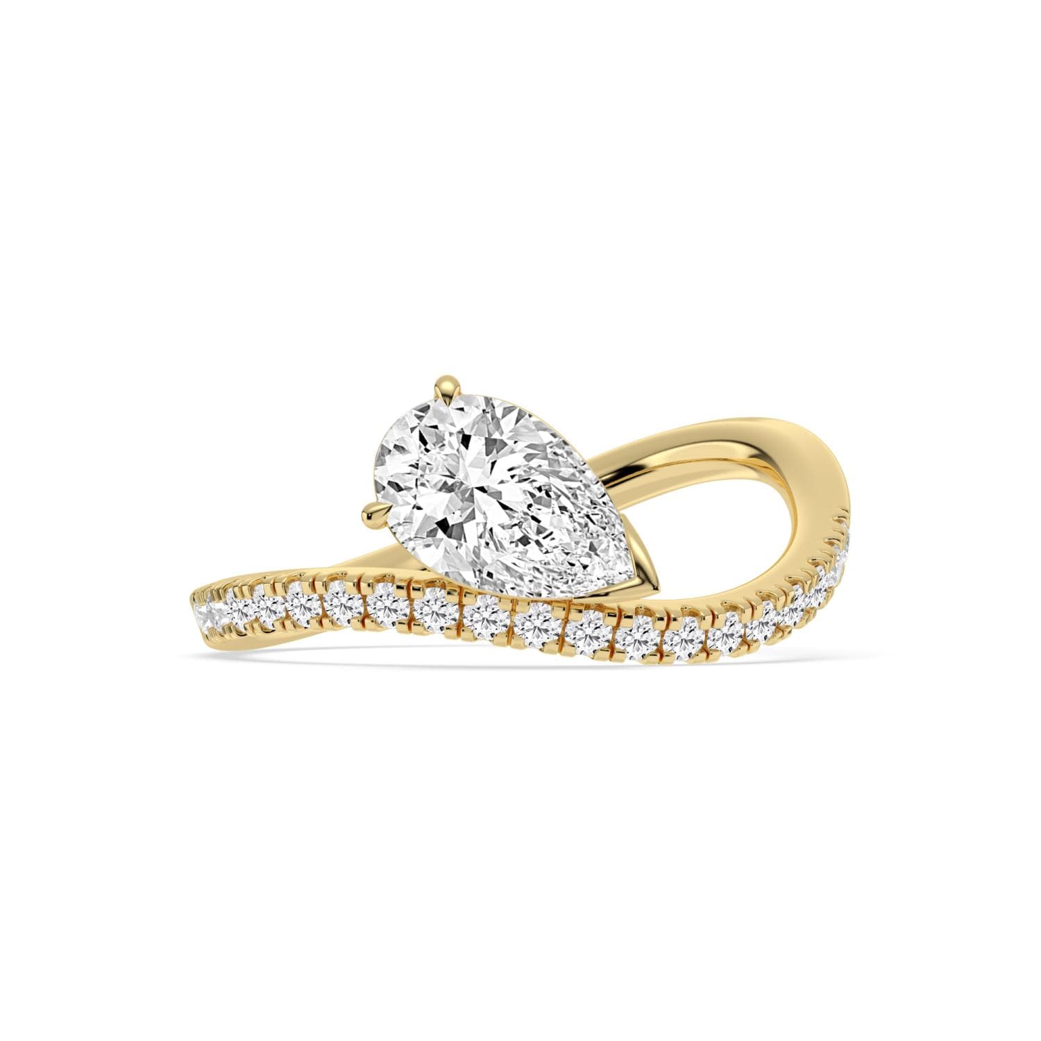 14K Yellow Gold Lab Grown Diamond ENGAGEMENT RINGS 1.27 ctw SJR62414PE-1.00CT